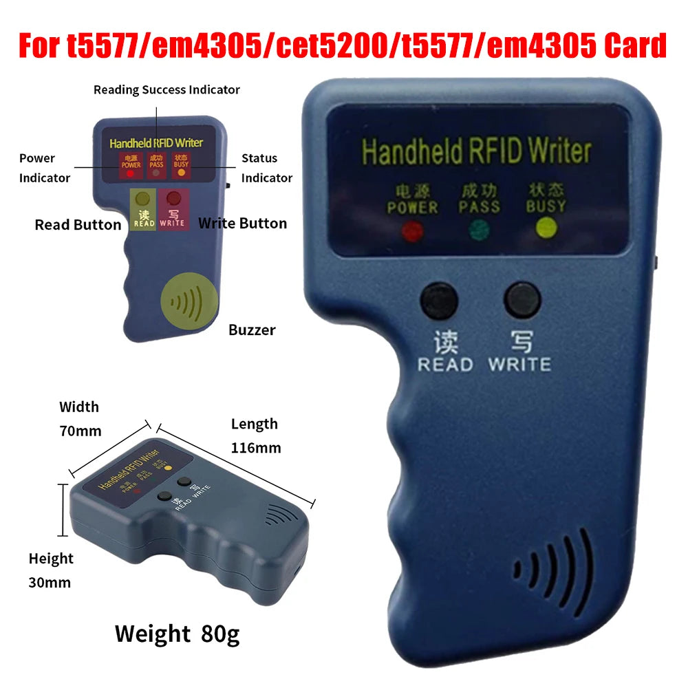 RW1990 TM rfid copier cloner TM1990 ibutton DS-1990A I-Button Handheld 125KHzT5577EM4305EM4100Keys Tag Card duplicator Reader