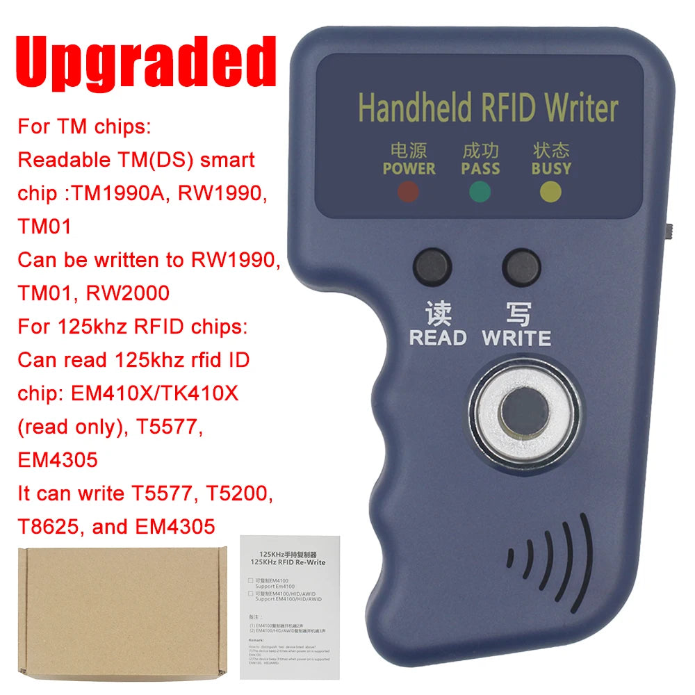 RW1990 TM rfid copier cloner TM1990 ibutton DS-1990A I-Button Handheld 125KHzT5577EM4305EM4100Keys Tag Card duplicator Reader