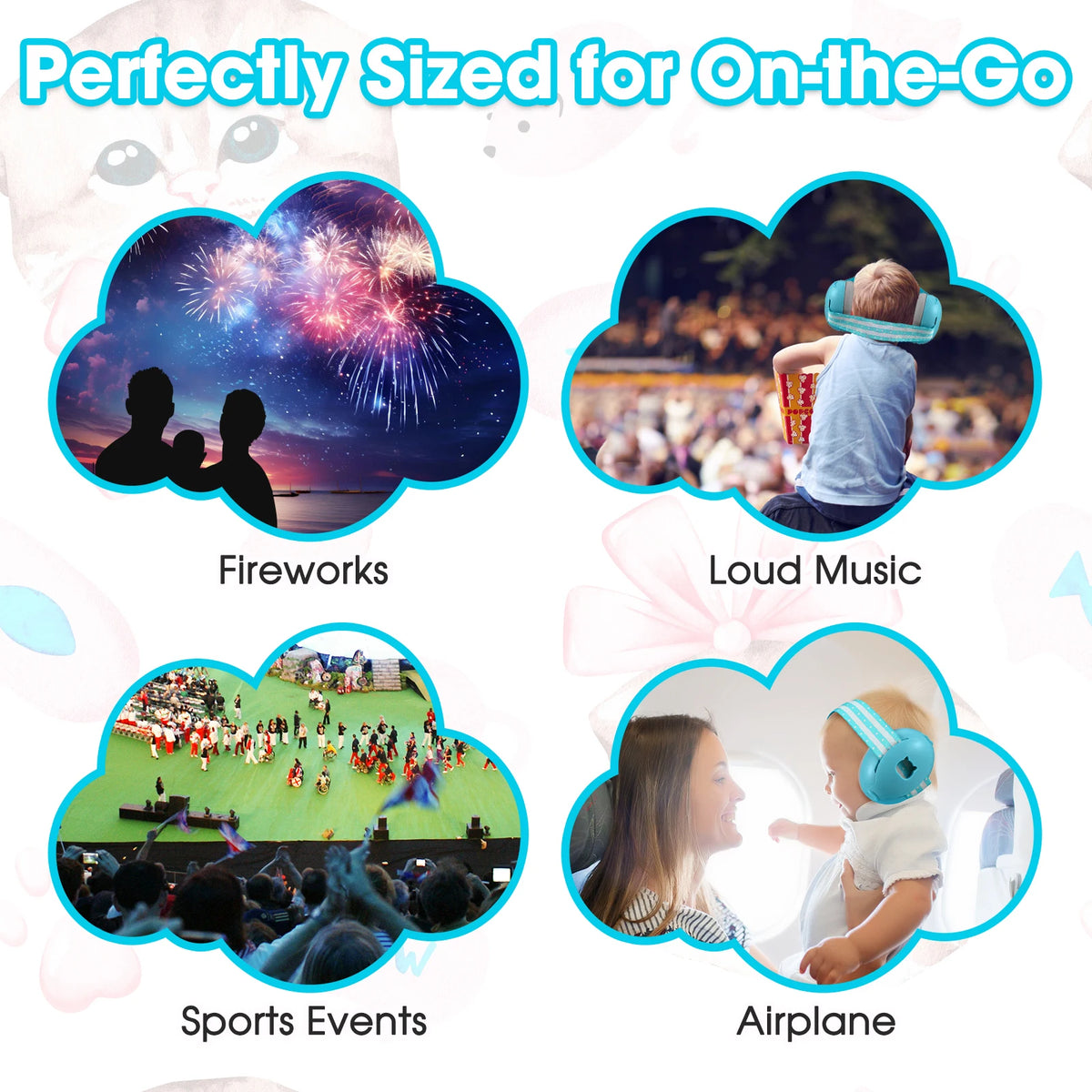 Kid Ear Protection Baby Noise Earmuffs Noise Reduction Ear Defenders Earmuff for Children Adjustable NRR 26DB Safety