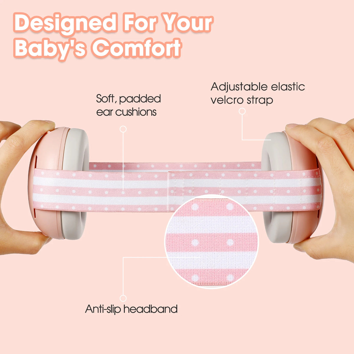 Kid Ear Protection Baby Noise Earmuffs Noise Reduction Ear Defenders Earmuff for Children Adjustable NRR 26DB Safety