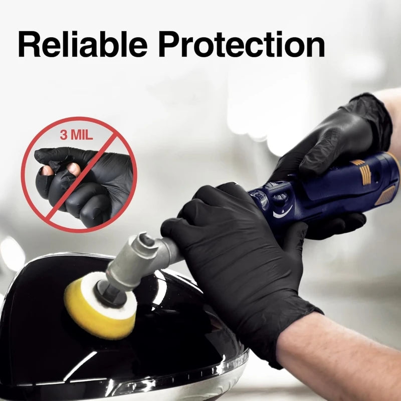 20/50/100PCS Black Nitrile Disposable Gloves 4Mil Latex Free Safety & Work Gloves for Household Hair Dye Mechanic Tattoo Gloves
